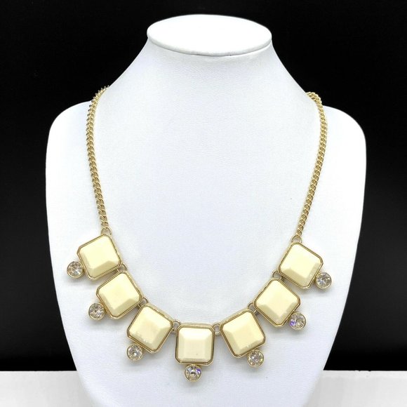 Ann Taylor Jewelry - Ann Taylor Cream White Clear Rhinestone Necklace